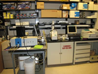 Laser Lab with view of fluorimeter and UV-Vis spectrometer