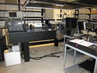 Laser Lab with view of the full laser table after installation of 
Femtosecond regeneratively amplified Ti:sapphire laser, optical parametric amplifier, and streak cameraLaser Lab with view of the full laser table after installation of 
Femtosecond regeneratively amplified Ti:sapphire laser, optical parametric amplifier, and streak camera