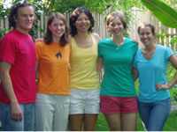 Group photo from Summer 2008 (left-to-right: Mark Jackson, Candace Pfefferkorn, Jennifer Lee, Amy Grimes, Julie Maylor)